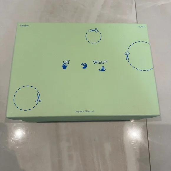 Rare Green Off-White Shoebox Tissue Paper AND Logo Dust Bag - Picture 2 of 13